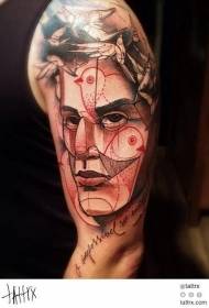 Modello di tatuaggio viso uomo colore schizzo