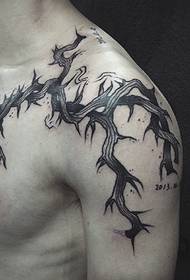 Tattoo slika grane s kreativnim ramenima