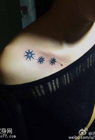 Plecu anīsa zvaigznes tetovējuma modelis