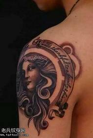 Patrón de tatuaje de avatar de belleza de hombro
