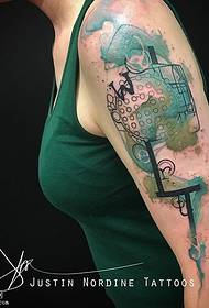 Schouder inkt radio tattoo patroon