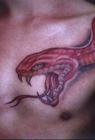 Mezza opera d'arte serpente rosso rosso