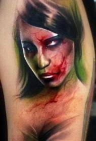 Monster nainen kasvot väri tatuointi malli