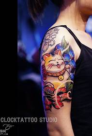 Maayo nga sumbanan sa tattoo sa pusa sa lotus