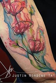 Ang balikat na tinta maliit na pattern ng floral tattoo