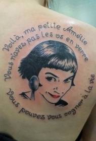 Анђео воли прекрасни филмски лик портрет тетоважа портрет