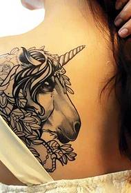 Sool unicorn tatuering mönster
