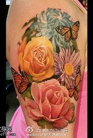 Lub xub pwg zoo nkauj floral tattoo txawv