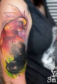 Fett Huhn Tattoo auf der Schulter