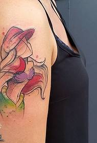 Shoulder painted mermaid tattoo pattern