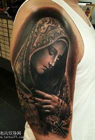 肩膀圣母玛利亚纹身图案