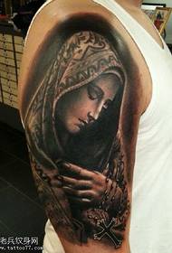 Modèle de tatouage d'épaule vierge de Marie