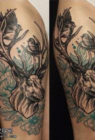 Schëller Antler Blummen Tattoo Muster