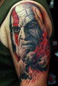 Gorgeous tribal wind evil gorilla and portrait tattoo pattern