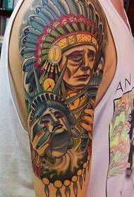 Modello di tatuaggio indiano spalla