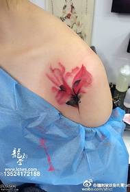 Shoulder splash ink floral tattoo pattern