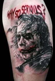 Faccia da clown colorato e modello di tatuaggio alfabeto inglese