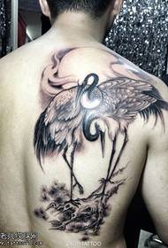 Qaabka loo yaqaan 'tattoo crane' tattoo tattoo