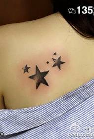Patriotov vzorec tetovaže s petimi zvezdicami