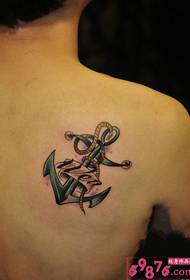 Foto di tatuaggio di ancoraggio moda spalla posteriore