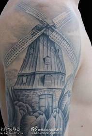 Classic windmill tattoo pattern
