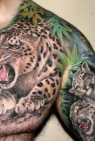 Super domineering half potassium leopard tattoo pattern recommended picture