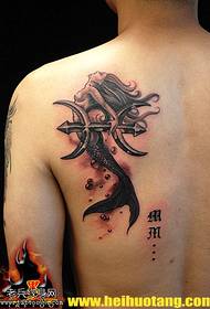 Axlar glamorös sjöjungfru tatuering mönster