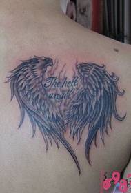 Wings English kreatywne zdjęcia tatuaży
