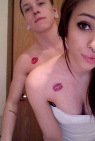 Tatuaje de pareja de personalidad de hombro