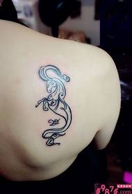 tattoo ຮູບຊົງຂອງບ່າດ້ານຫລັງ - ຮູບ Capricorn
