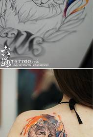 Lazy Persian cat tattoo patroon