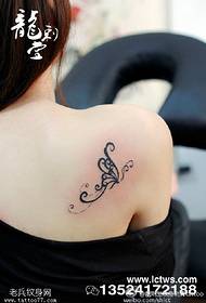 Shoulder head flying wings tattoo pattern