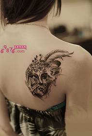 Gambar Fragrance Shoulder Retro Venetian Mask Tattoo