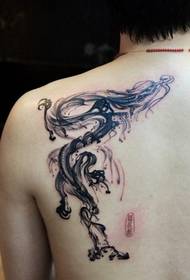 Péintéireacht dúch dath clasaiceach péinteáil dúch pictiúr patrún tattoo Dragon