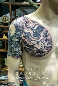 Traditional fierce prajna tattoo pattern
