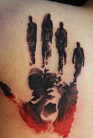 Ti gason zepòl palmèt abstrè tatoo modèl foto