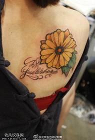 Classic sun flower tattoo pattern
