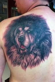 ຜູ້ຊາຍບ່າໄຫລ່ຮູບພາບ tattoo Mastiff ຂອງທິເບດທີ່ສວຍງາມແລະສວຍງາມ