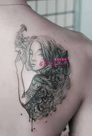 Ink wind totem maliit na dragon babaeng tattoo na larawan