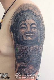 Grunto įtrūkimo stiliaus Budos avataro tatuiruotės modelis