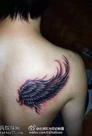 Beauty shoulders beautiful wings tattoo pattern