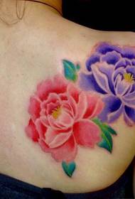 Mukadzi kurudyi bepa peony tattoo penziki pikicha