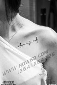 Gaivus ir paprastas EKG tatuiruotės modelis