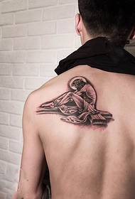 Mężczyzna ramię Jezusa vintage tatuaż obraz