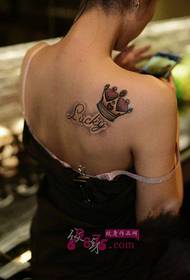 Kreatív korona angol illatos tetoválás kép