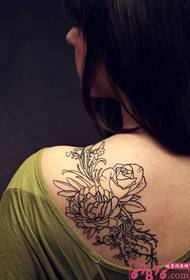 Nazaj ramo lepe rože slike tatoo