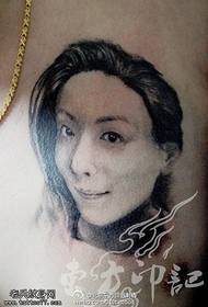 Modern elegant schoonheid portret tattoo patroon