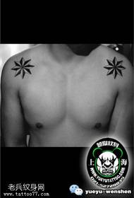Patrón de tatuaje de estrella de anís simple