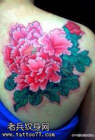 Modello di tatuaggio peonia atmosferica nobile