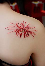 Pretty Crows Shoulder Colored Bottom Blummen Tattoo Muster Bild